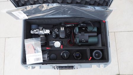 Peli 1535 Air case in grey on a flagstone floor